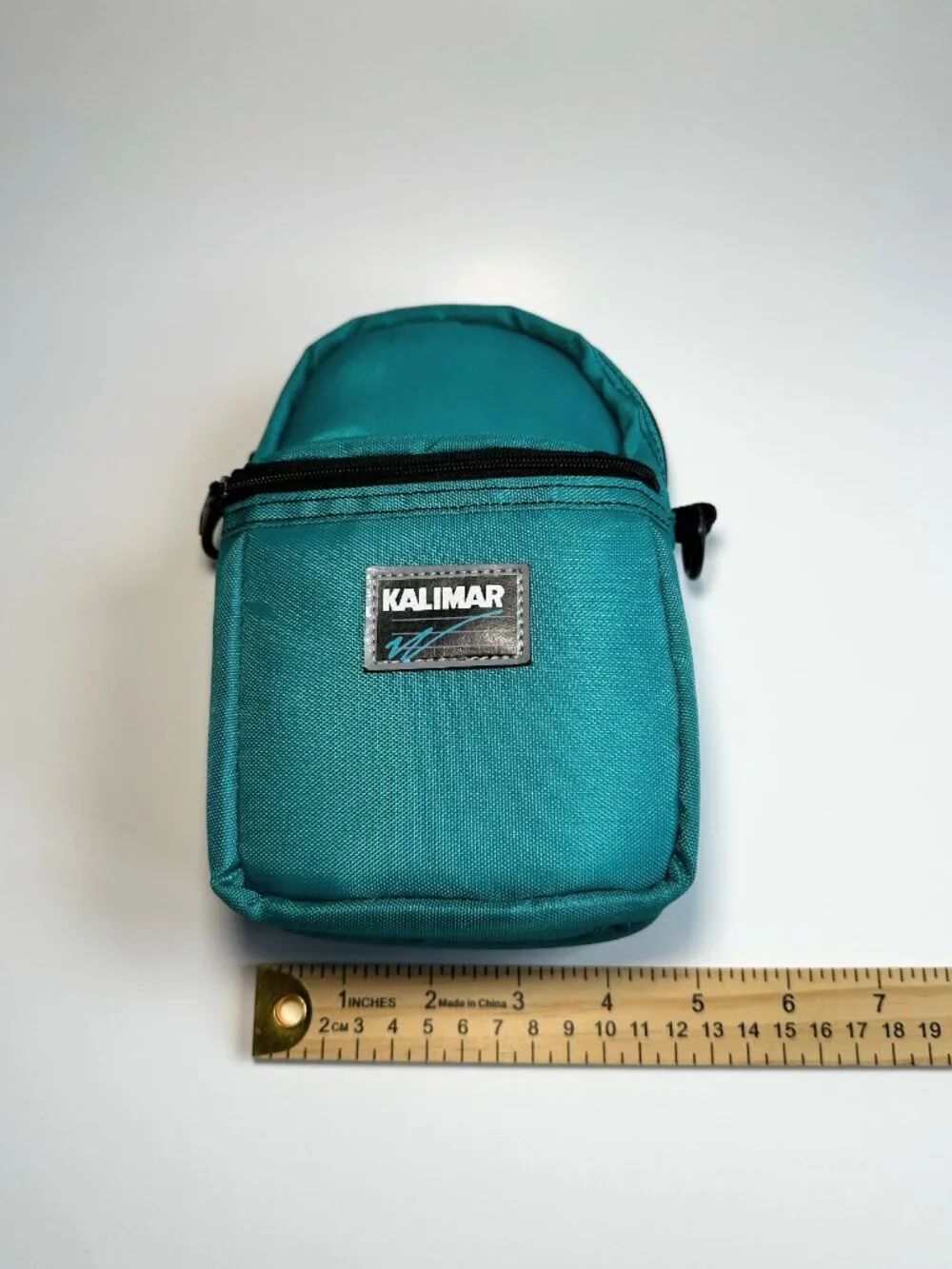 Kalimar Vintage 90s Small Teal Shoulder Nylon Camera Pouch Bag, No Straps